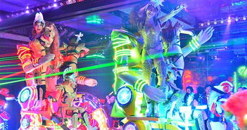 東京新宿新潮體驗 美眉餐廳機器人秀與馴獸表演團